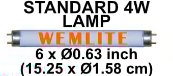 picture of Wemlite - 4 Watts Lamp For Fly Killers - BL368 - Standard UV - [BP-LS04WX-W]