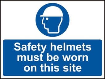 picture of Spectrum Safety helmets must be worn on this site – RPVC 600 x 450mm - SCXO-CI-11413