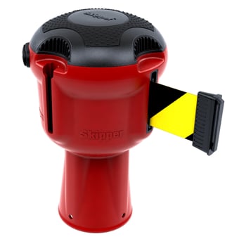 picture of Skipper Main Unit - Red with Black Yellow Tape - Retractable Barrier Tape Holder - with 9m Tape - [SK-001RE-BY]