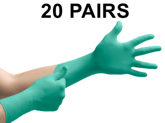 picture of Ansell DermaShield 73-721 Clean Disposable Neoprene Green Glove - 20 Pair -  AN-73-721 - (LP)