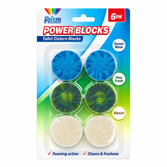 picture of Prism Power Blocks Toilet Cistern Blocks - Assorted Fragrances - 6 × 50g - [OTL-306226]