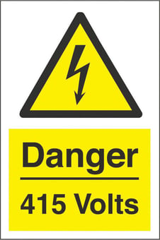 picture of Danger 415 Volts Sign - 200 x 300Hmm - Rigid Plastic - [AS-WA9-RP]