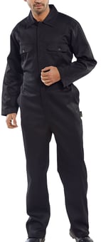 Picture of Beeswift Regular Black Poly Cotton Boilersuit - BE-RPCBSBL