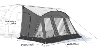 picture of Maypole MP9554 Stoneleigh Poled Porch Awning 390cm - [MPO-9554]