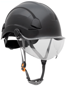 Picture of Honeywell - Fibre Metal Safety Helmet - Non Vented - With Polycarbonate Visor - Black - [HW-FSH10011E]