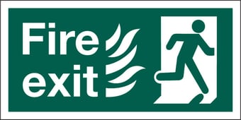 picture of Fire Exit Sign - Complies With Hospital Technical Memorandum 65 - 300 x 150Hmm - Rigid Plastic - [AS-HTM9-RP]