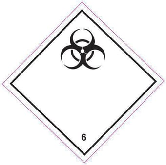 Picture of UN Hazard Warning Diamond Label Self Adhesive Placard - INFECTIOUS SUBSTANCES (Class 6) - [HZ-HZ610]