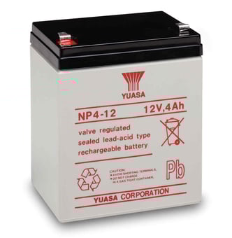 picture of Yuasa NP4-12 Valve Regulated Lead-Acid Rechargeable Battery - 12v 4Ah - [BRH-SLAYUANP4-12]