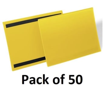 picture of Durable - Magnetic Document Sleeve A4 Landscape - Yellow - Pack of 50 - [DL-174504] - (LP)