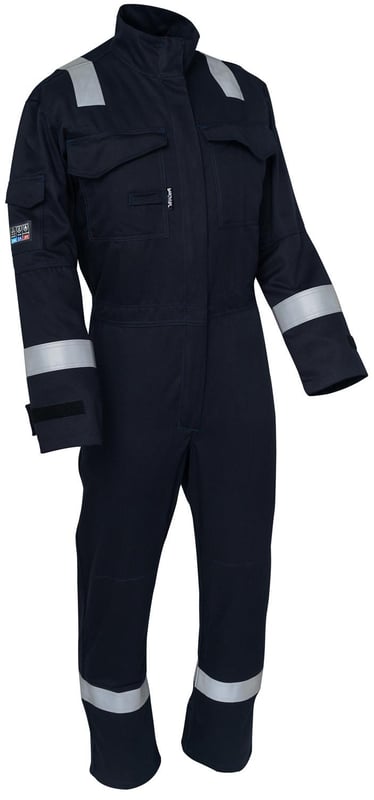 picture of ProGARM - Arc Protective Coverall 6100 - Navy - Regular Leg - EN11611 A1 EN11612 A1 B1 C1 EN1149-5 IEC 61482-2 - PG-6100-NAV