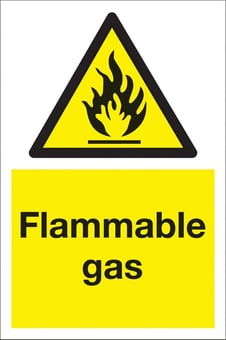 Picture of Flammable Gas Sign - 200 x 300Hmm - Rigid Plastic - [AS-WA146-RP]