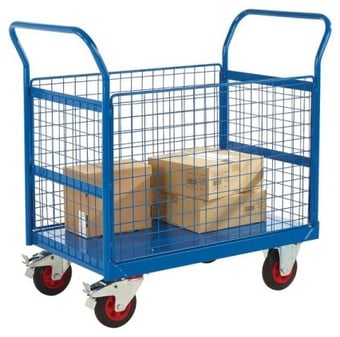 picture of QMP 4 Sided Trucks - Dark Blue - Mesh Sides - 830H x 600W x 1200D mm - [QM-RTBT4612MBXX] - (LP)