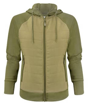 picture of James Harvest Ladies Keyport Full Zip Hooded Hybrid Jacket - Moss Green - BT-HAR2122044-H704