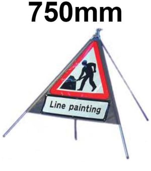 picture of Roll-up Traffic Signs - Line Painting LARGE - Class 1 Ref BSEN 1899-1 2001 - 750mm Tri. - Reflective - Reinforced PVC - [QZ-7001.750.EF-V.750.LPA]