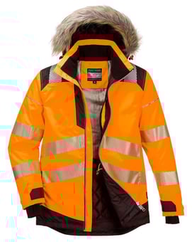 Picture of Portwest - PW3 Hi-Vis Winter Parka Jacket - Orange/Black - PW-PW369OBR