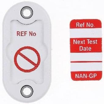 Picture of Scafftag Nanotag Next Test Date Pack- Box of 20 Holders 20 Inserts & 1 Permanent Marker Pen - Choice of Colours - SC-NAN-PK-GP