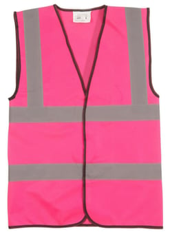 picture of Hi-Vis Waistcoat - Bright Pink Fuchsia - With 50mm Width Reflective Tape - BI-105