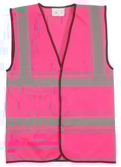 Picture of Hi-Vis Waistcoat - Bright Pink Fuchsia - With 50mm Width Reflective Tape - BI-105 - (DISC-W)