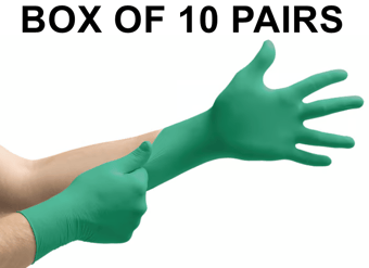 picture of Ansell TouchNTuff 92-600 VP Disposable Nitrile Chemical Gloves Green - Box of 10 Pairs - AN-92-600VP