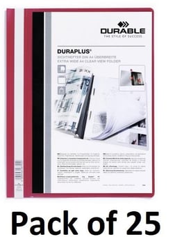 picture of Durable - DURAPLUS® Presentation Folder - Red - Pack of 25 - [DL-257903]