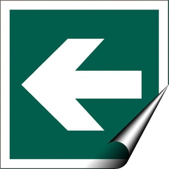 picture of Arrow Sign Straight White on Green - 125 x 125Hmm - Self Adhesive Vinyl - [AS-SA29-SAV]