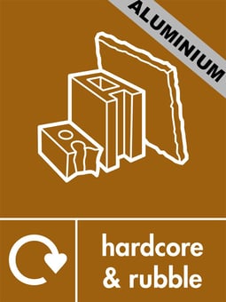 Picture of Recycling Signs - Hardcore & Rubble - 300 X 400Hmm - Aluminium - [AS-WR43-ALU]