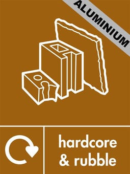 picture of Recycling Signs - Hardcore & Rubble - 300 X 400Hmm - Aluminium - [AS-WR43-ALU]