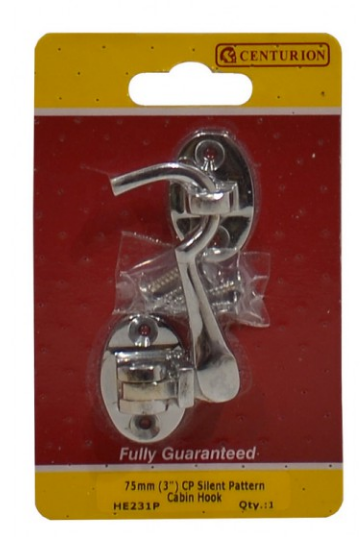 Picture of CP Silent Pattern Cabin Hook - 75mm (3") - Single - [CI-HE231P]