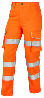 picture of Pennymoor - Class 2 Ladies Poly-Cotton Orange Cargo Trouser - Short Leg - LE-CL01-O-S