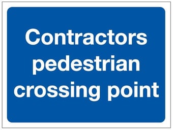 Picture of Contractors Pedestrian Crossing Point Sign - 600 x 450Hmm - Rigid Plastic - [AS-MA212-RP]