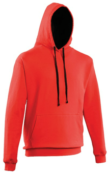 picture of Just Hoods Awdis Varsity Hoodie Fire Red/Jet Black - PLU-JH003MFRE/JEB