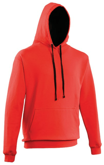 Picture of Just Hoods Awdis Varsity Hoodie Fire Red/Jet Black - PLU-JH003MFRE/JEB