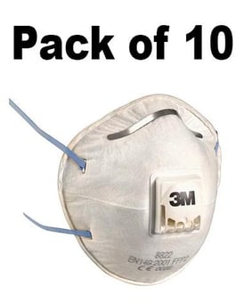 picture of 3M 8822 P2 CUP-SHAPED VALVED Dust/Mist Respirator Mask - Box of 10 - [3M-8822]