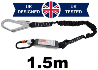 picture of Aresta Scaff - Elasticated Carabiner With Snaphook & Scaffold Hooks - 1.5m - [XE-AR-03908/15]