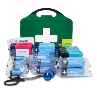 picture of Medium Workplace Catering First Aid Kit - In Green/Blue Aura Box - [RL-428]