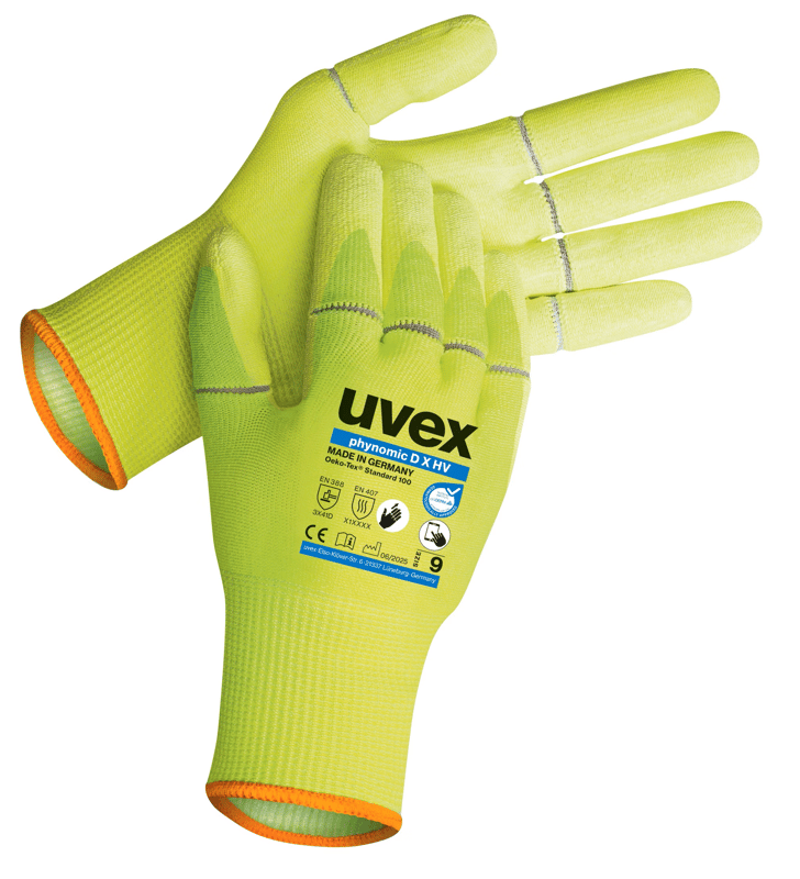 Uvex Phynomic D X HV Cut Protection Glove - Hi-Vis Yellow - Pair - TU-60777 - (LP)