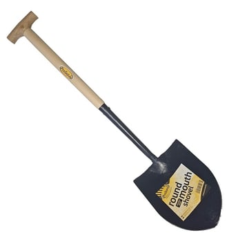 picture of ProSolve Round Mouth Shovel - Wooden T Handle - [PV-PVRMSHOVELWS]