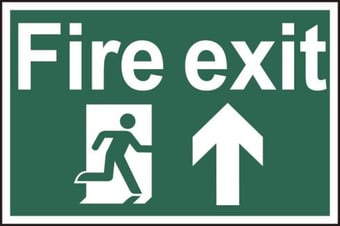 picture of Spectrum Fire exit running man arrow up – PVC 600 x 400mm - SCXO-CI-4202