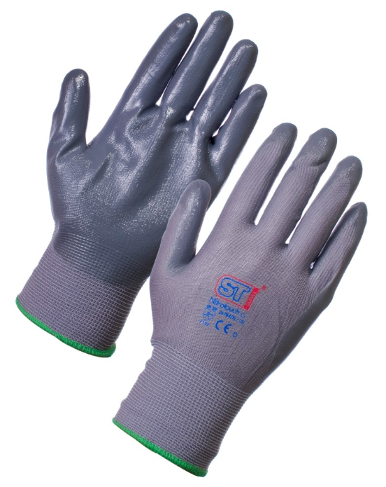 picture of Supertouch Nitrotouch Soft-Touch Foam Grey Gloves - Size 9 - ST-60083