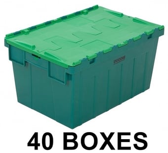 picture of BiGDUG Tote Boxes Bulk Buy Deal - 40x Boxes - 315h x 400w x 600d mm - 56L - Two Tone Green - [BDU-TSPALC50GBULK] - (LP)