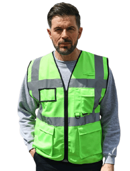 Picture of Korntex Lime Green Hi Vis Executive Multifunction Vest - AP-KXEXECLG