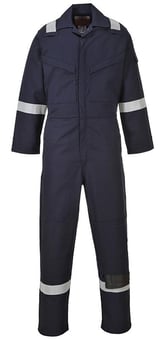 picture of Portwest Bizflame Plus Antistatic Flame Retardant Navy Blue Coverall - Regular Leg - PW-FR50NAR