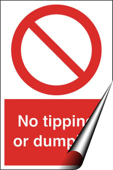 Picture of No Tipping or Dumping Sign - 400 x 600Hmm - Self Adhesive Vinyl - [AS-PR120-SAV]