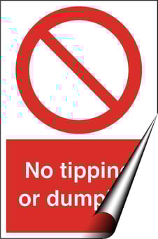 picture of No Tipping or Dumping Sign - 400 x 600Hmm - Self Adhesive Vinyl - [AS-PR120-SAV]