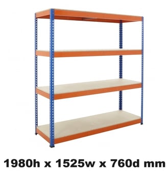 picture of BiGDUG BiG400 Racking 4 Levels - Chipboard Shelves - 1980h x 1525w x 760d mm - [BDU-B41915074BO] - (LP)
