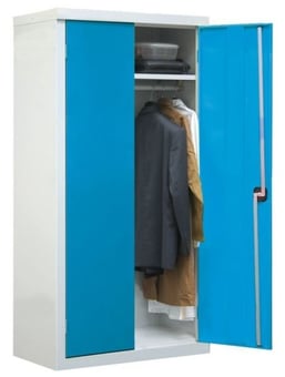 Picture of QMP Clothing Cupboard - 1 Shelf - Light Blue Doors - 1800H x 900W x 460D mm - [QM-CC189046ZUXX]