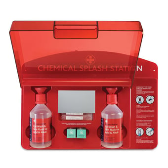 picture of Redcap Chemical Splash Station - Supplied with 2 Eye Wash Redcap Bottles 500ml - [RL-5996]