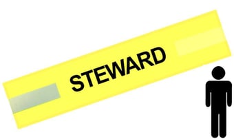 picture of Yellow - Mens Pre Printed Arm band - Steward - 10cm x 55cm - Single - [IH-ARMBAND-Y-ST-B]