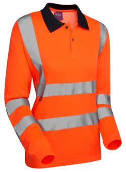 picture of Beaford Comfort EcoViz PB Women's Sleeved Polo Shirt Orange - LE-PL05-O