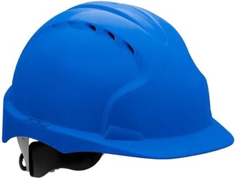 Picture of JSP - The New EVO 3 Vented Blue Hard Hat - Standard Peak & 3D Wheel Ratchet Adjustment Harness - [JS-AJF170-000-500]